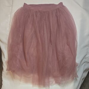 See You Monday Mauve Tulle A-Line Skirt